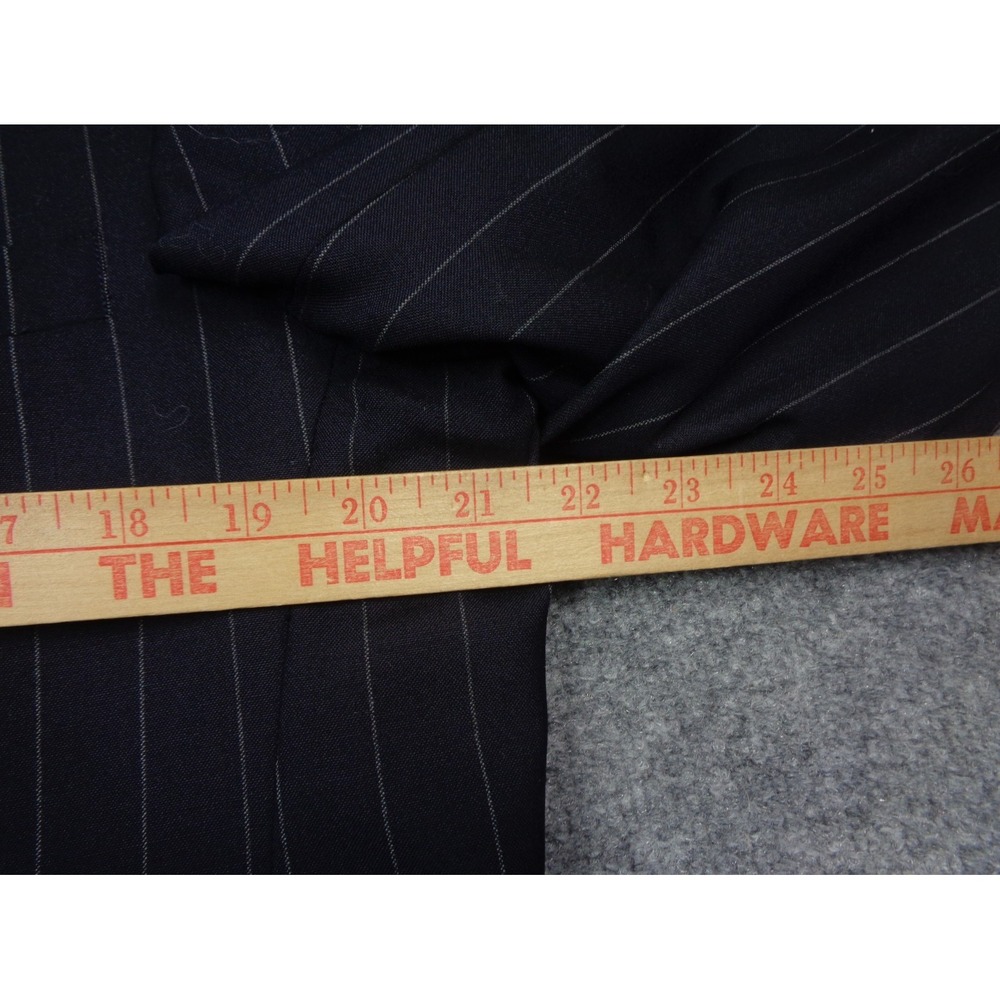 Burberry Virgin Wool Navy Blazer Size 42R Mens Jacket Pinstripe - Picture 10 of 15